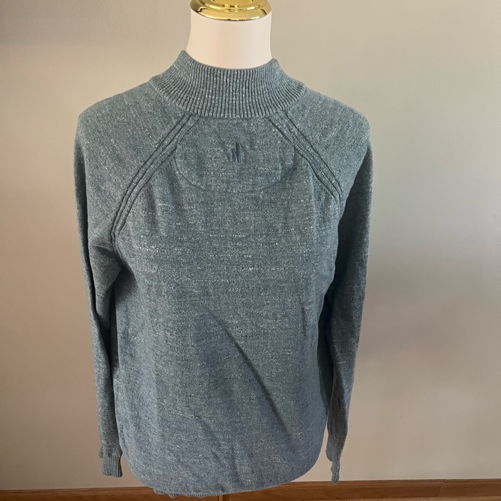 EUC Johnnie-O Men's 1/4 Zip Pullover Sweatshirt Medium Heather Blue - Picture 2 of 4
